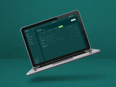 Floating laptop displaying Camprrr software