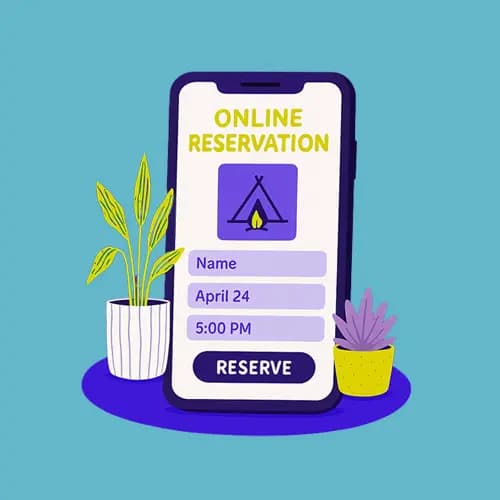 Camprrr online booking form for campsite guests